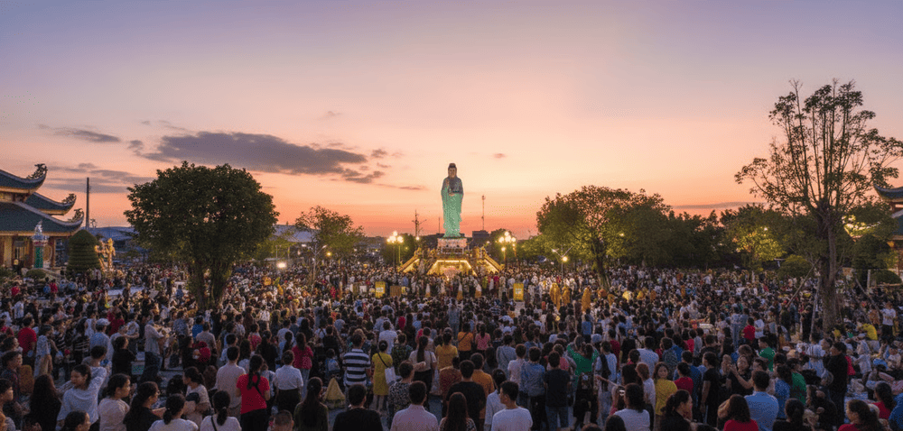Vào các ngày lễ lớn, Quan Âm Phật Đài thu hút lượng lớn du khách và Phật tử đến thăm viếng từ sáng sớm đến đêm muộn